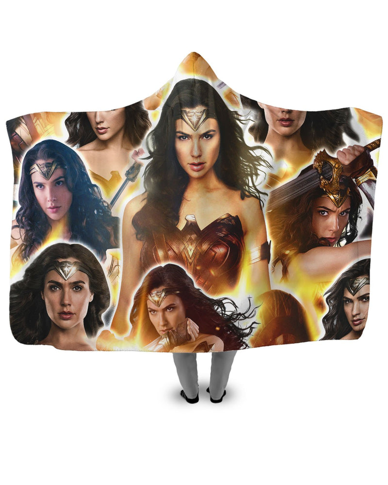 Wonder Woman Hooded Blanket All Over Shirts