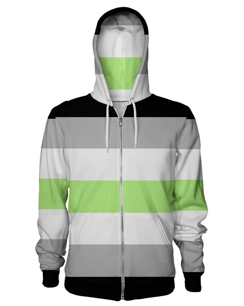 Agender Pride Flag Zip Hoodie All Over Shirts