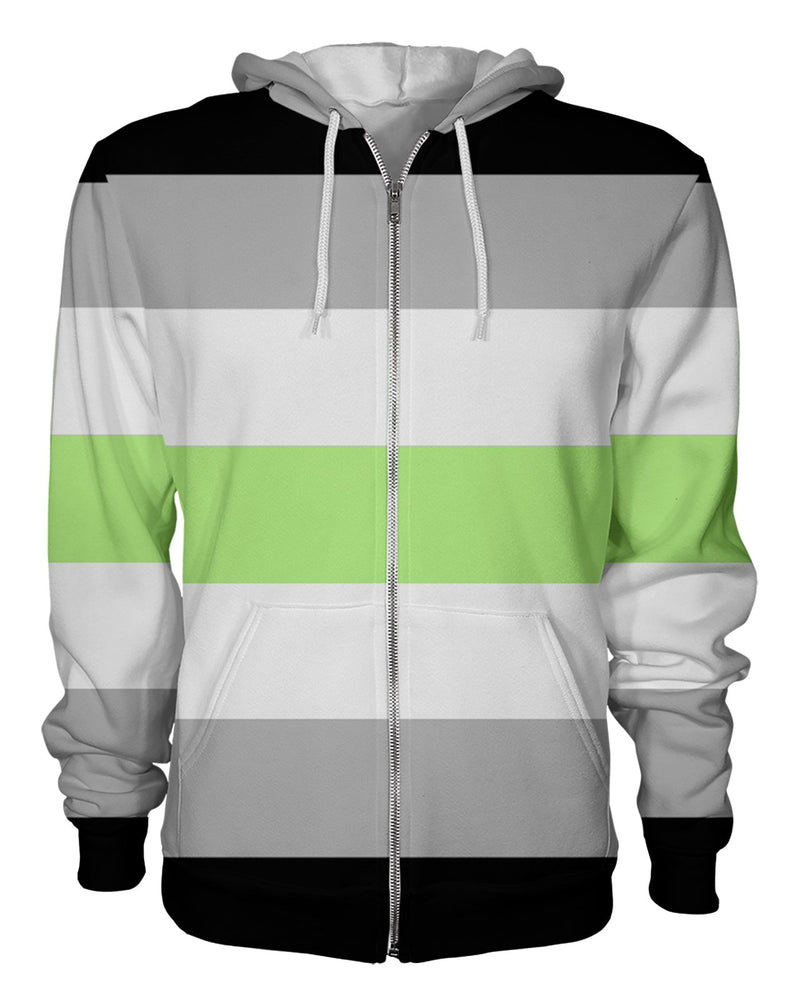 Agender Pride Flag Zip Hoodie All Over Shirts