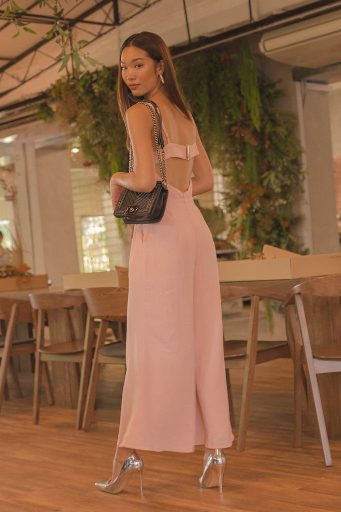 salmon pink jumpsuit