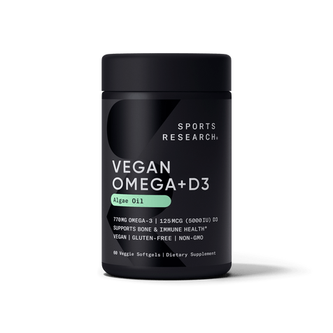 Product Image for Vegan Omega-3 630mg + Vitamin D3 5000iu (60 veggie softgels)