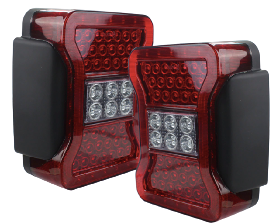 2007-2018 JK Jeep Wrangler LED Tail Lights - Clear Red - Jeep Wrangler Headlights product image