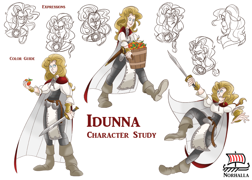 Idunna is wife to Bragi and lives in Asgard. She tends the apple trees and gardens in Asgard. Norhalla.com