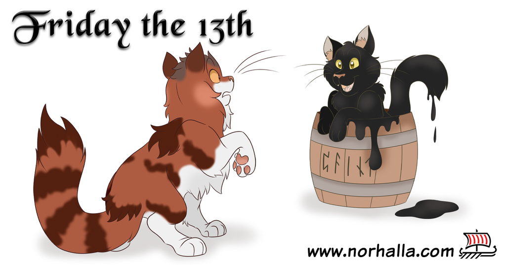 Beegul and Treegul - Freyja's cats in blog article Friday 13th copyright Norhalla.com