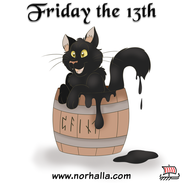 Beegul, Freyja's cat in black paint bucket in blog article Friday the 13th copyright Norhalla.com