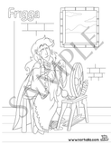 10 pack of Norhalla's Norse Gods and Goddesses coloring pages digital download for print. Frigga - at Norhalla.com