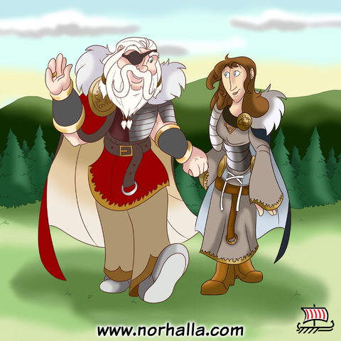 Odin and Frigga from Norse and Viking lore at Norhalla.com