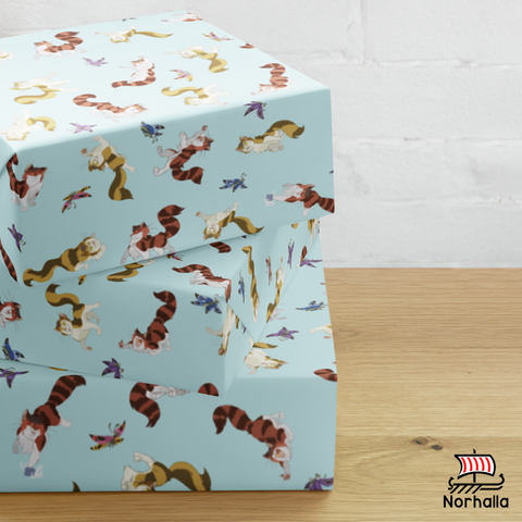 Wrap your gifts in style with Freyja's cats Beegul & Treegul! Get three high-quality, matte-finished premium wrapping paper sheets and add a touch of fun to birthdays, holidays, and other celebrations. Norhalla.com