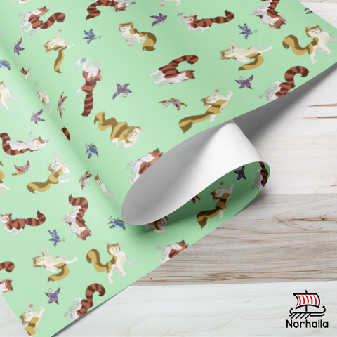 Wrap your gifts in style with Freyja's cats Beegul & Treegul! Get three high-quality, matte-finished premium wrapping paper sheets and add a touch of fun to birthdays, holidays, and other celebrations. Norhalla.com