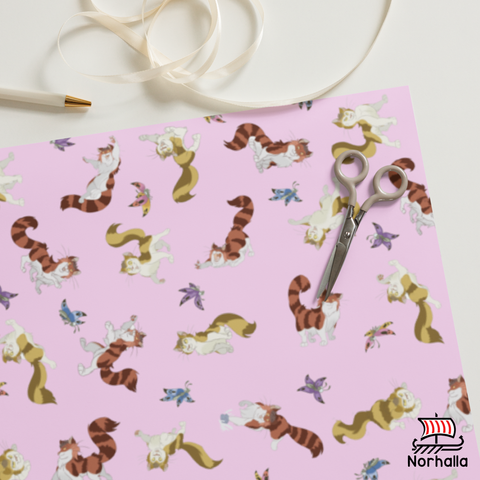 Wrap your gifts in style with Freyja's cats Beegul & Treegul! Get three high-quality, matte-finished premium wrapping paper sheets and add a touch of fun to birthdays, holidays, and other celebrations. Norhalla.com