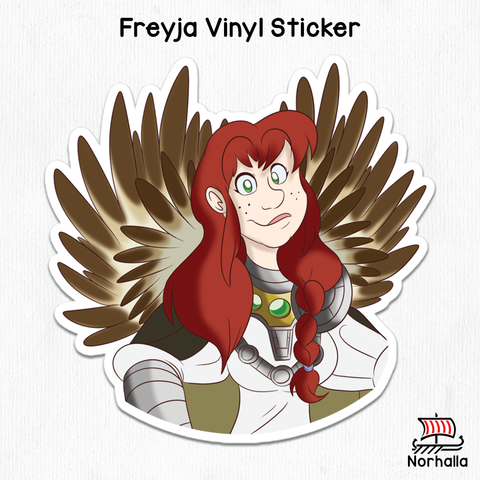 Enhance any item with a Norse goddess Freyja vinyl sticker! norhalla.com