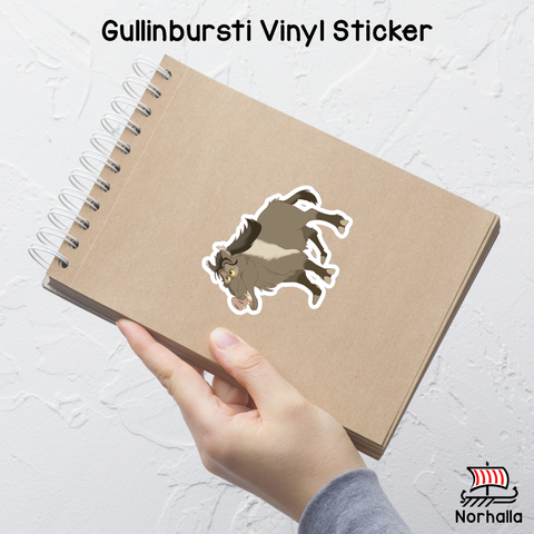 Freyr's boar Gullinbursti vinyl sticker available in 3 sizes! norhalla.com