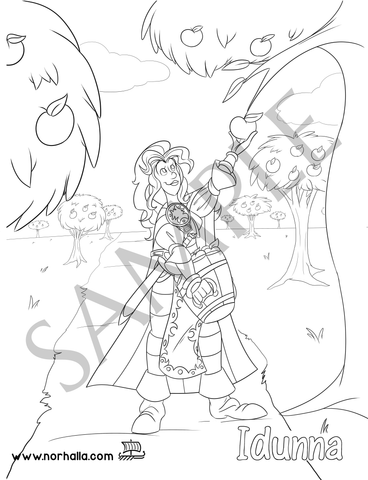 Idunna Coloring Page Digital Download for Print