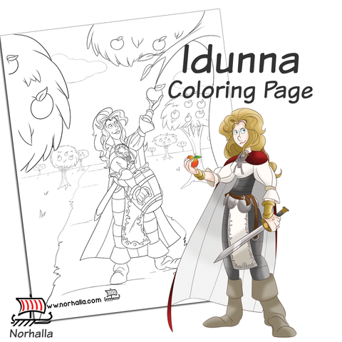 Idunna Coloring Page Digital Download for Print