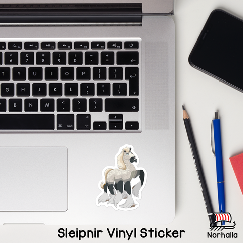 From our Norse children's books series, we bring you Sleipnir in this awesome vinyl sticker available in 3 sizes!  Norhalla.com