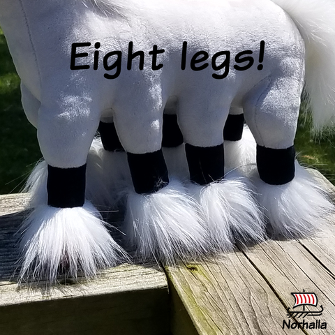 Plush Sleipnir stuffed animal toy is made exclusively for Norhalla!  Soft and lovable plush toy stands 11" tall and is 13" long. Norhalla.com