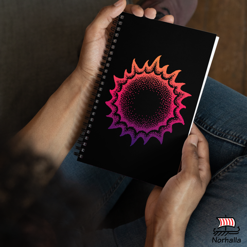 Original art print journal featuring Sol, the sun by Swedish artist Micke Johansson. Norhalla.com
