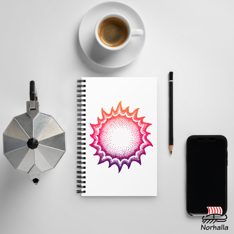 Original art print journal featuring Sol, the sun by Swedish artist Micke Johansson. Norhalla.com