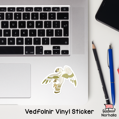 The adventurous Vedfolnir from our Norse children's books is available on a vinyl sticker in 3 sizes! Norhalla.com