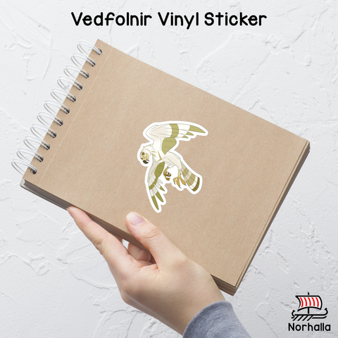 The adventurous Vedfolnir from our Norse children's books is available on a vinyl sticker in 3 sizes! Norhalla.com