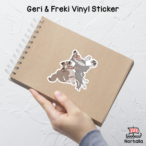 Odin's wolves Geri & Freki vinyl sticker! Norhalla.com