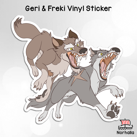 Odin's wolves Geri & Freki vinyl sticker! Norhalla.com