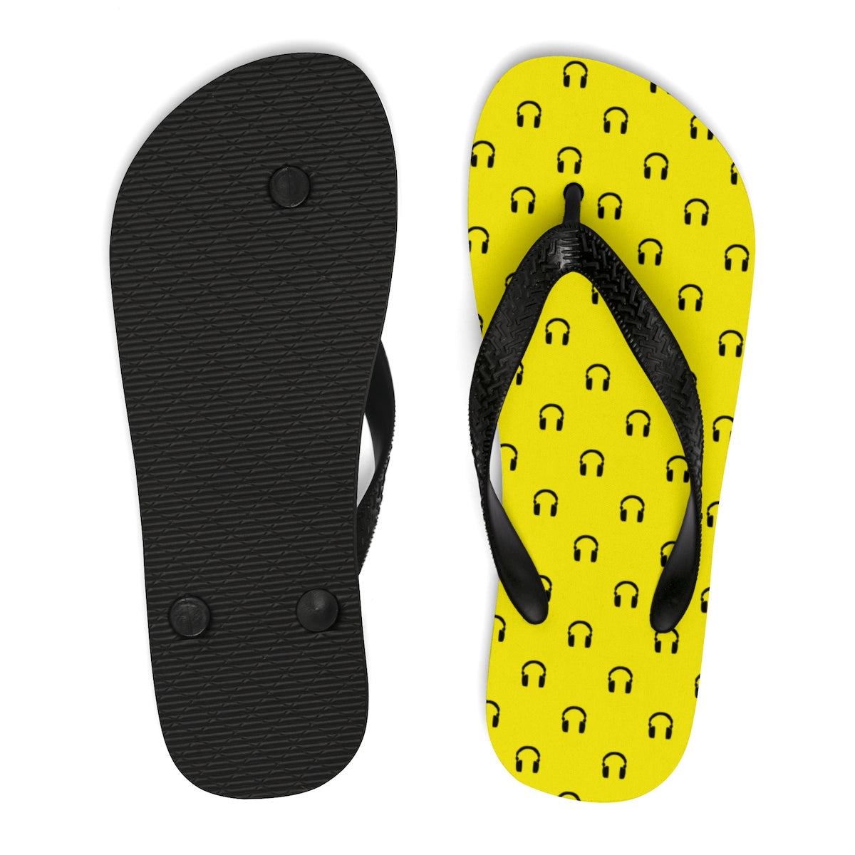 yellow dot flip flops