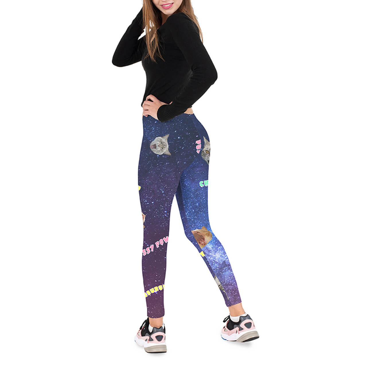 cat print jeans