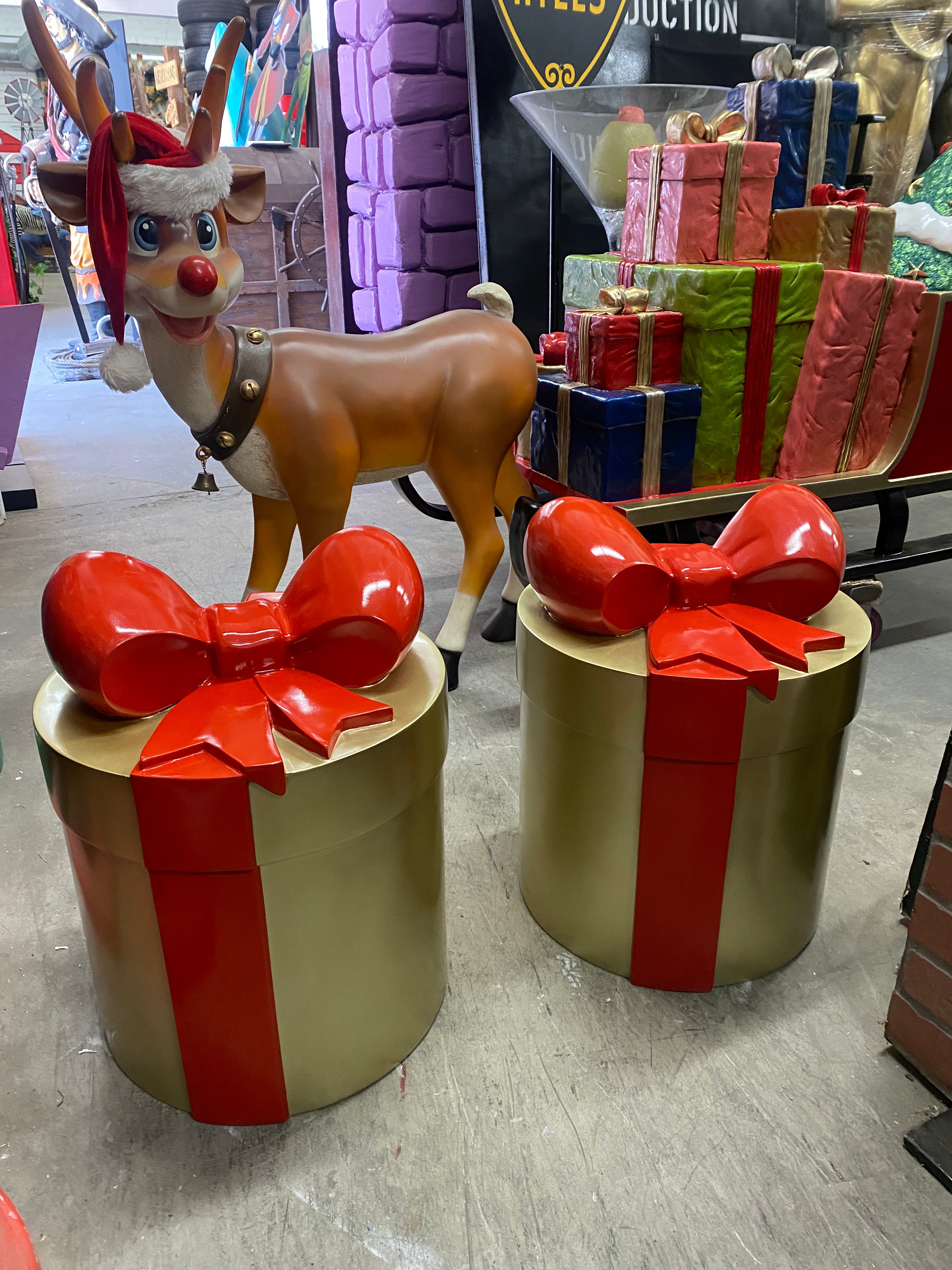 Gold Gift Box & Red Bow