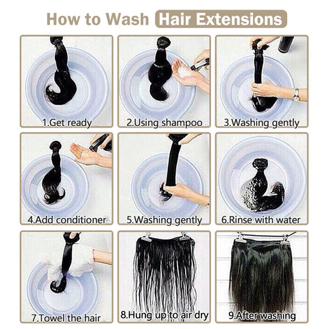 how to wash human hair extensions