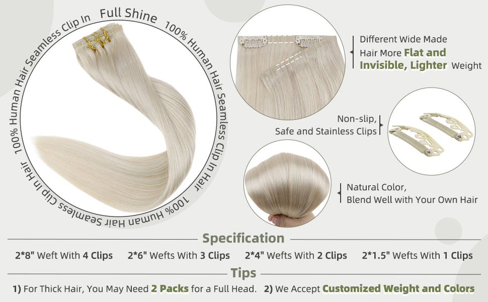 seamless clip in hair extensions