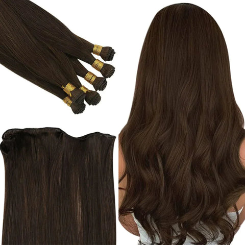 Full Shine's Hand Tied Weft Hair Extensions (Light Brown #4)