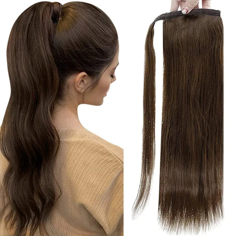 Full Shine Ponytail Hair Extensions (Dark Brown #4)