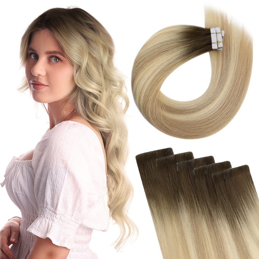 Full Shine Virgin Hair Injection Tape in Extensions Balayage Highlights Blonde (#2/18/22) - Full Shine product image