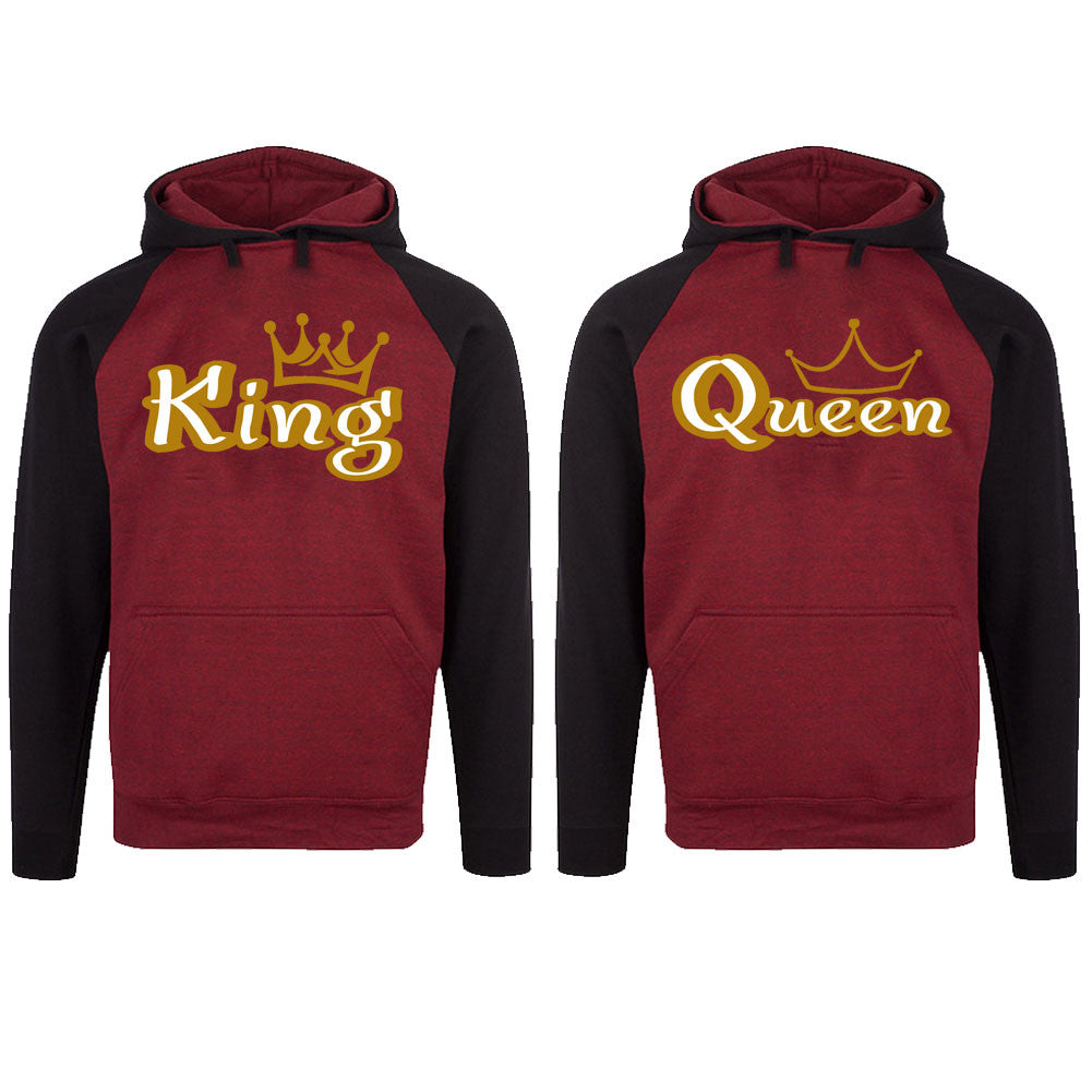 burgundy and gold hoodie