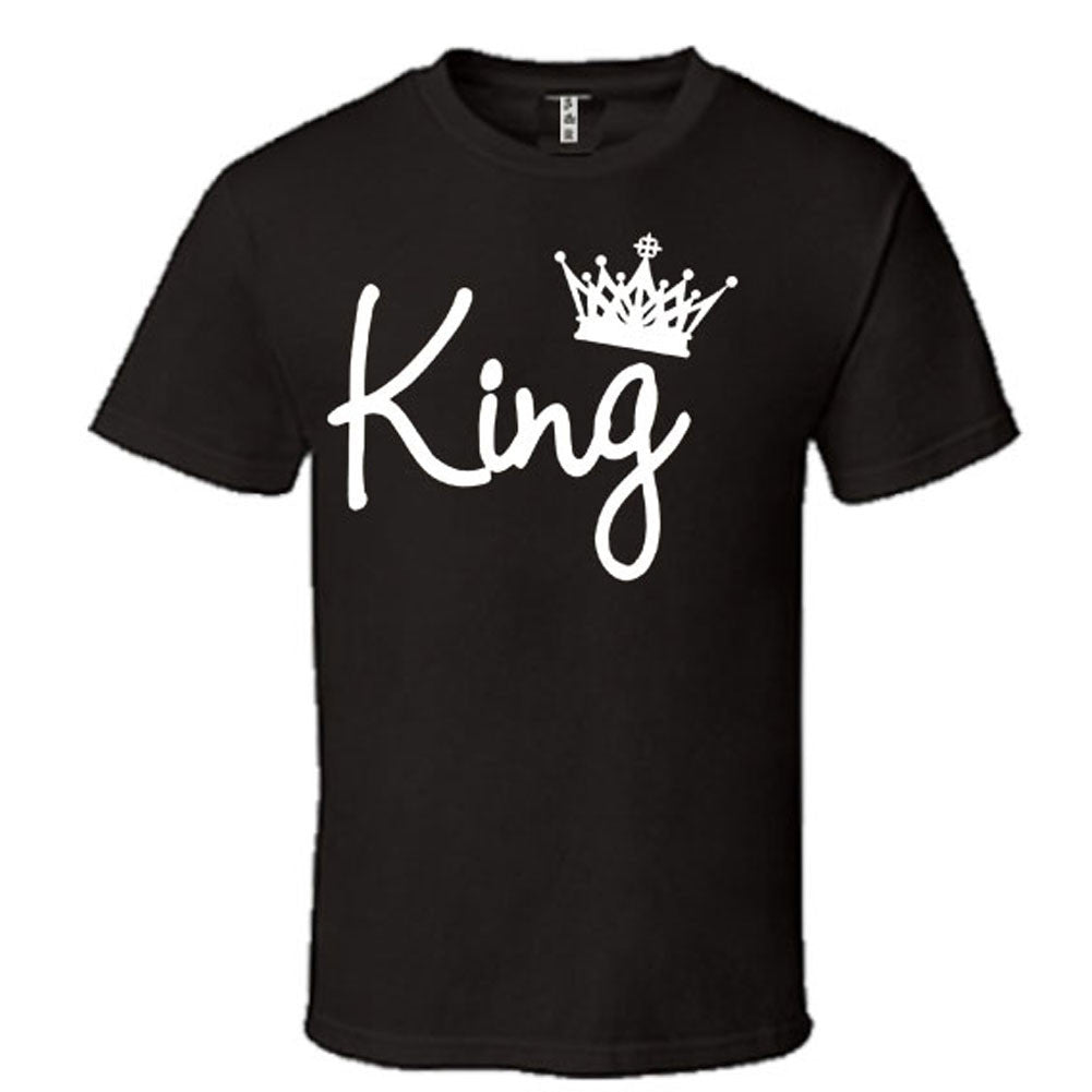 King Queen Write Black T-shirt - Couple USA