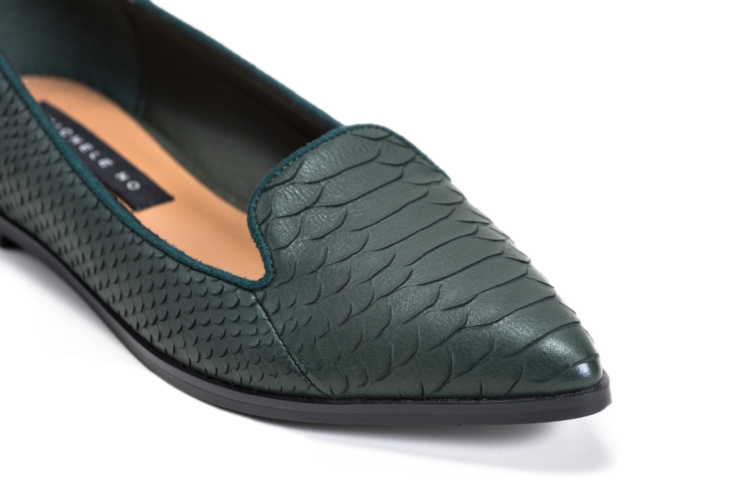 Amal Green Pointy Flats Comfortable And Chic Michele Ho