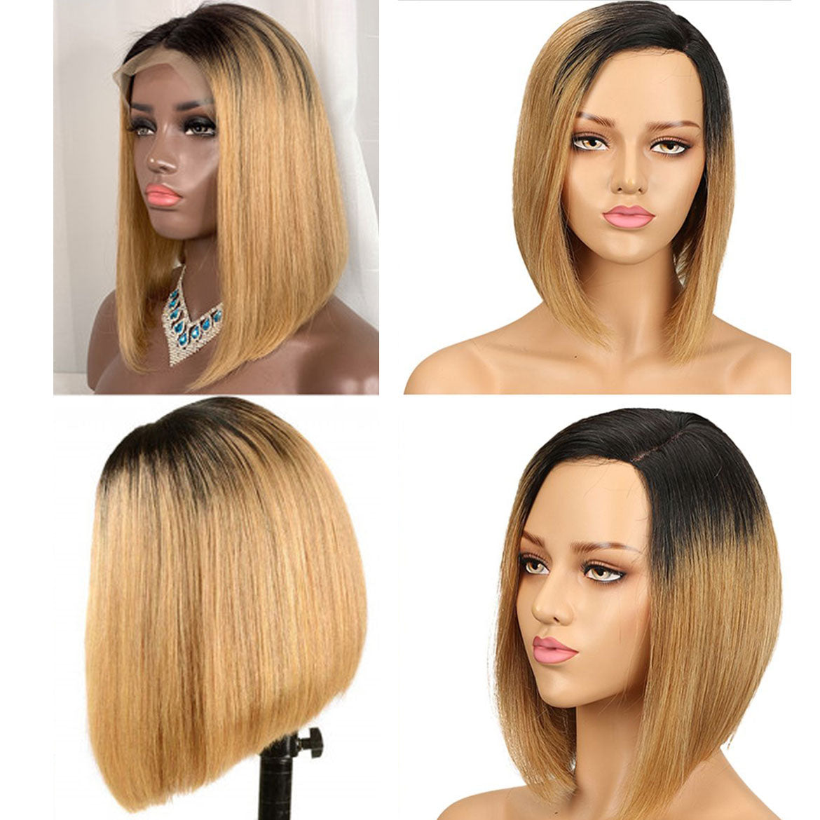 1b/27 Ombre Short Straight Wigs