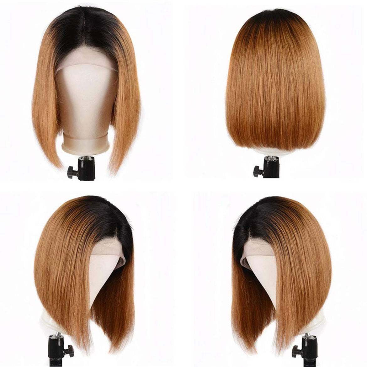 Ombre Short Straight Human Hair Wigs