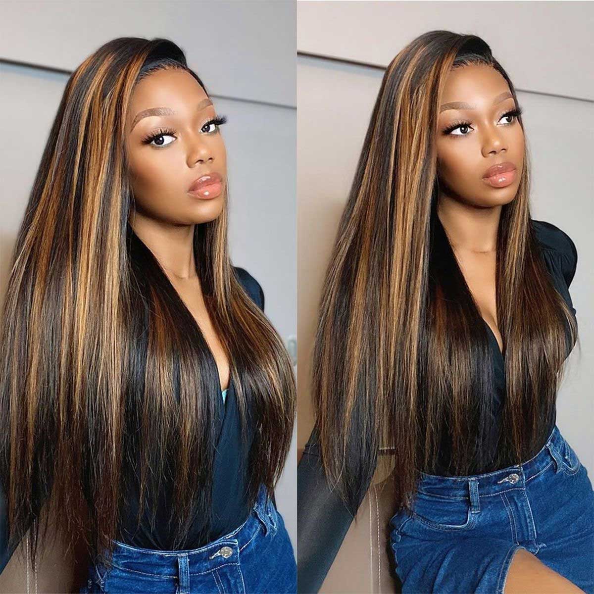 Human Hair Colored Lace Front Wigs