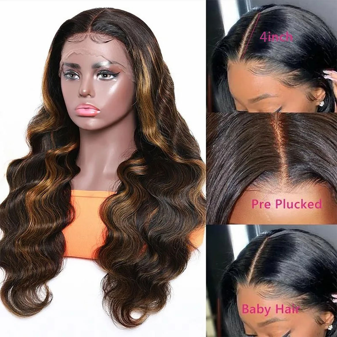 Body Wave Human Hair Colored Wigs