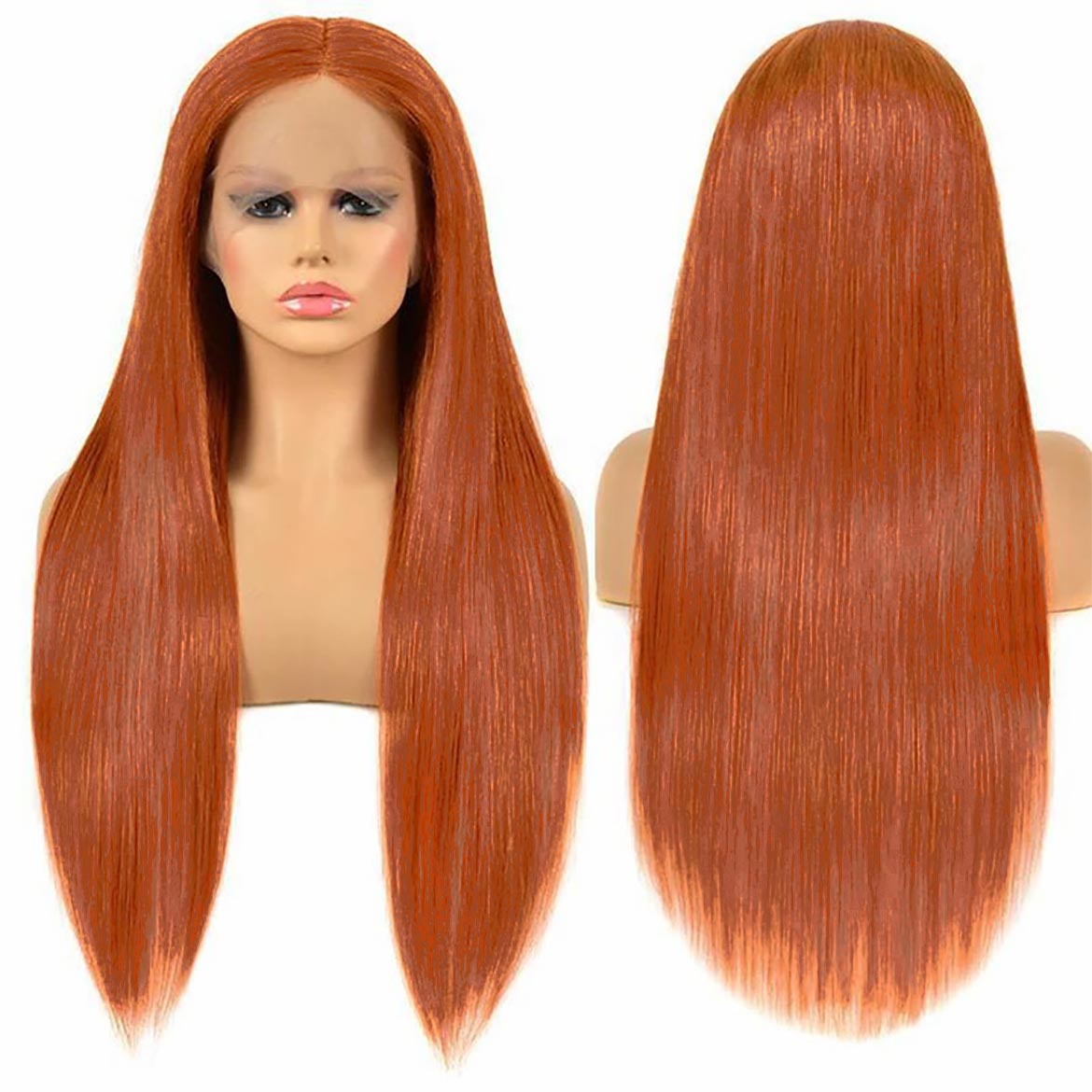 VRBest 350#Orange Straight Lace Front Wigs