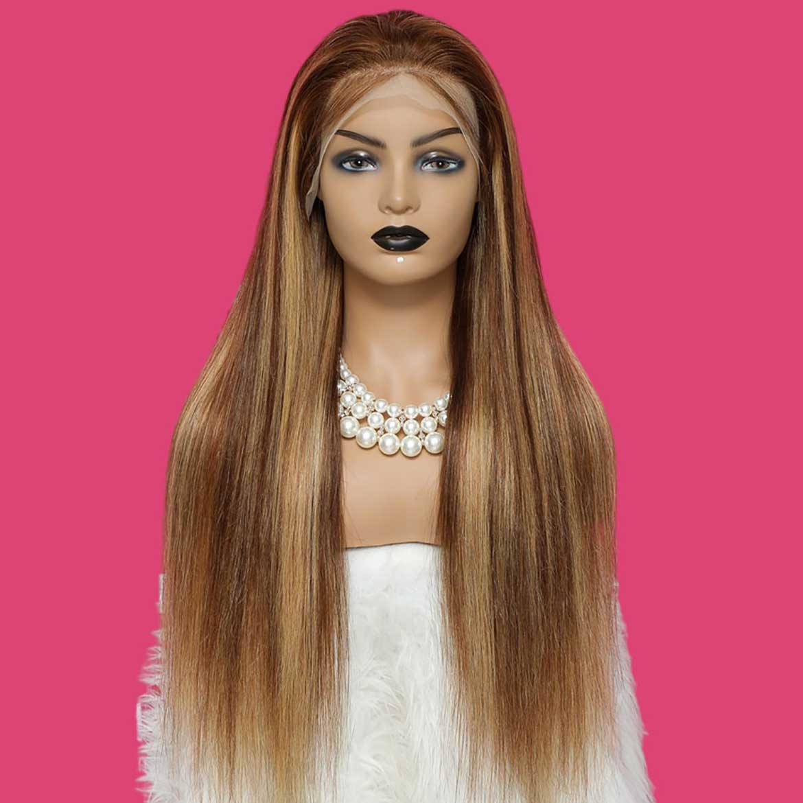 Honey Blonde Straight  Hair Lace Front Wigs