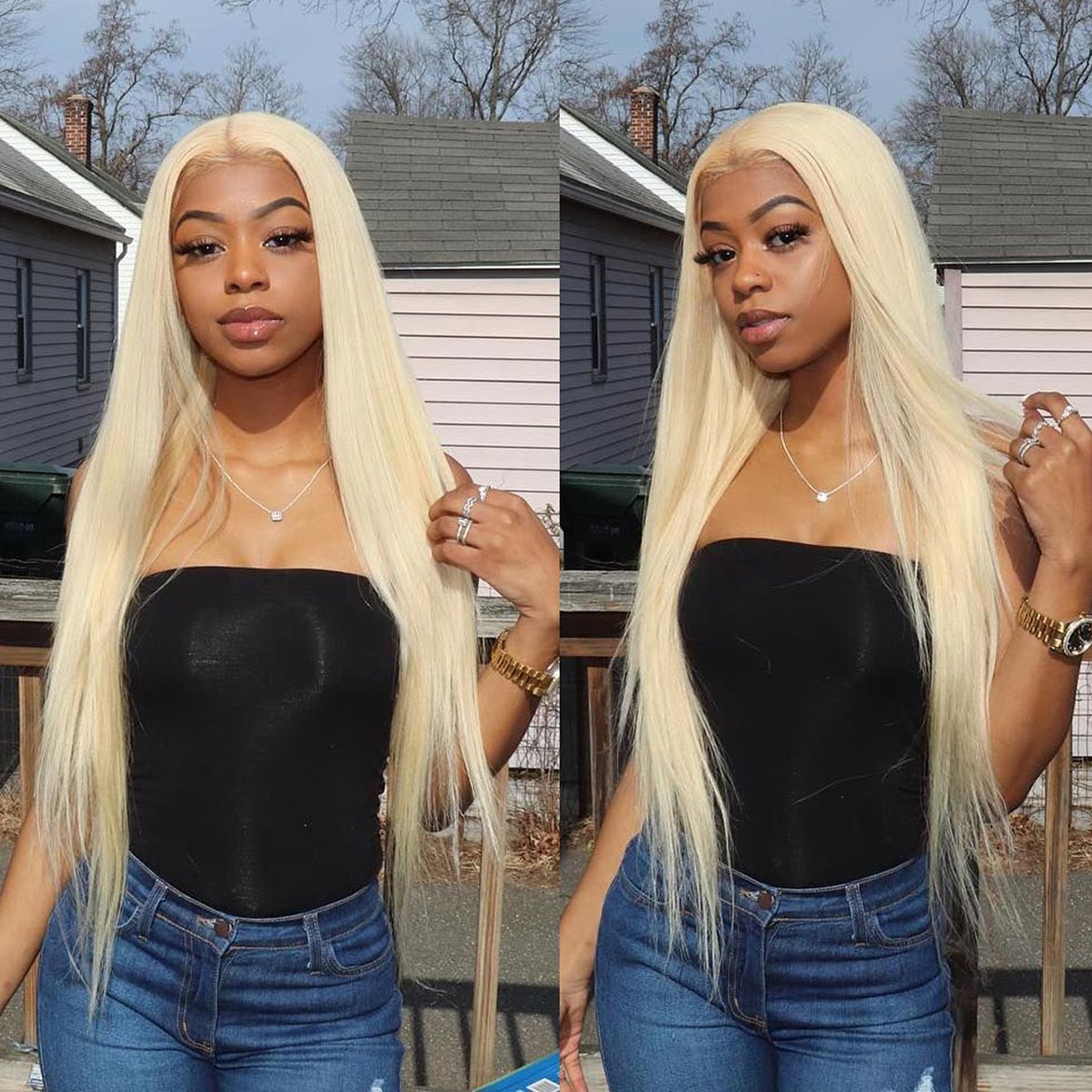 613 Blonde T Part Lace Wigs Straight