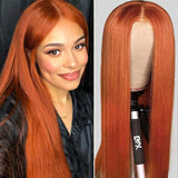 350#Orange 13x4 Lace Front Human Hair Wigs