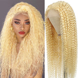 VRBest 613 Blonde Curly Human Hair Wigs