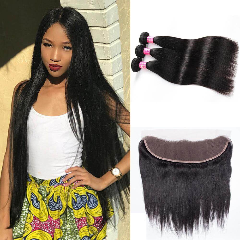 Vrbest Brazilain Virgin Straight Hair With Ear To Ear Frontal Closure 