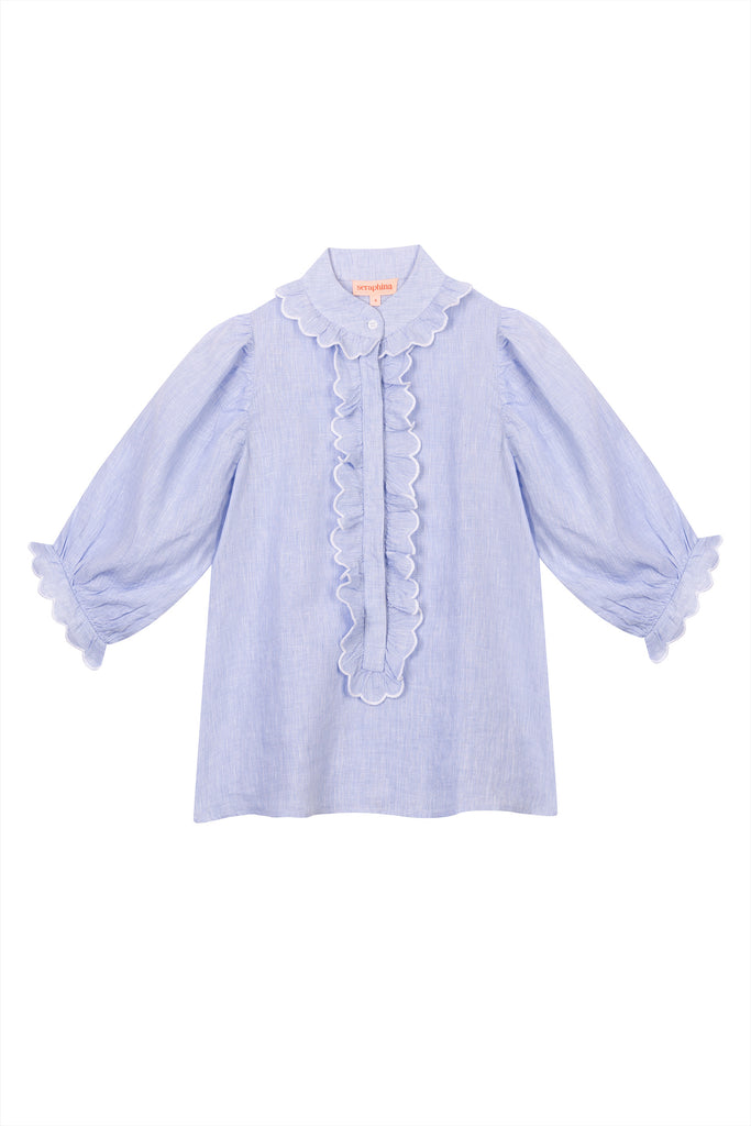 The Scallop Puff Sleeve Blouse | Luxury Womenswear Collection ...