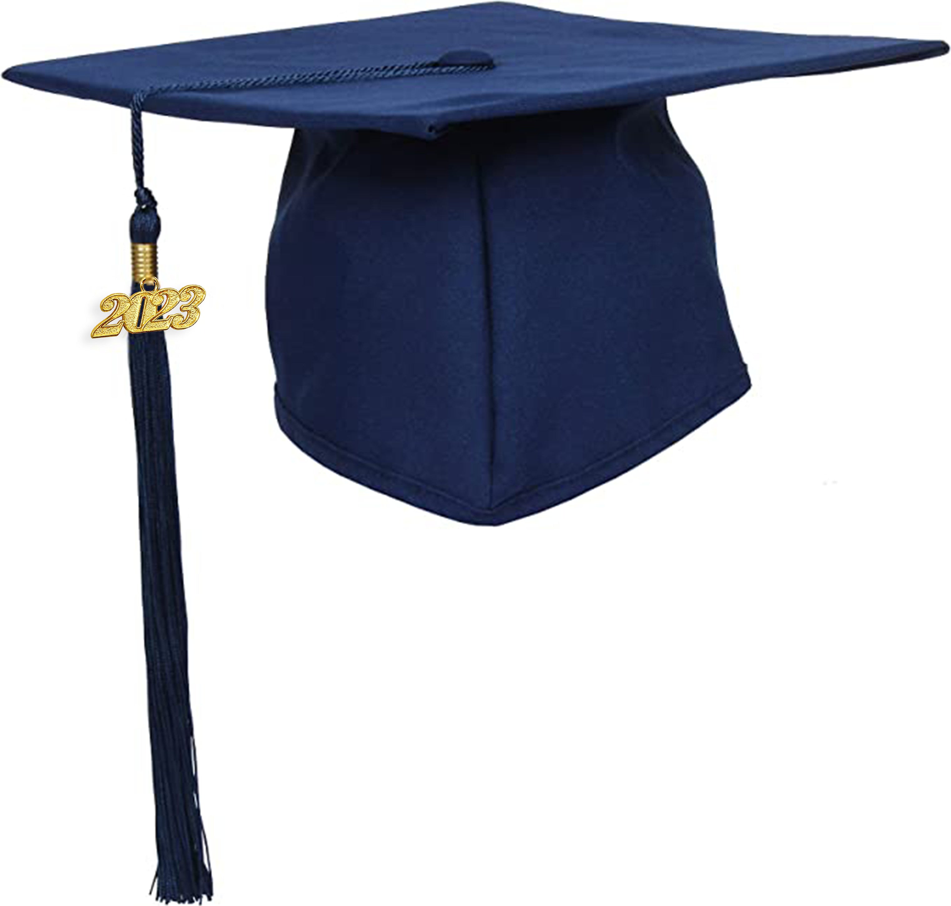 Matte Navy Graduation Cap and Tassel