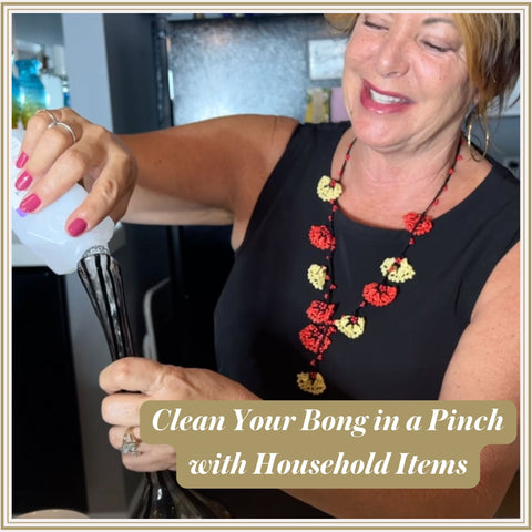 Doreen Smiling Cleaning Vintage Bong with Vinegar and Rice